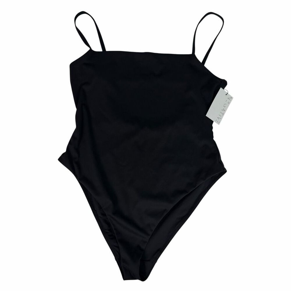 Negative Underwear size Large Black Straight Neck One Piece Swimsuit